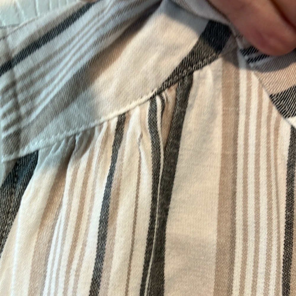Striped Sleeveless Dress size small Chicos brown cream tan beach core sunswept - Picture 5 of 13